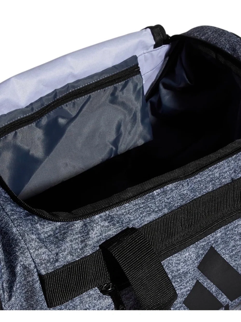 adidas Men's Heather Gray and Black Duffel Bag